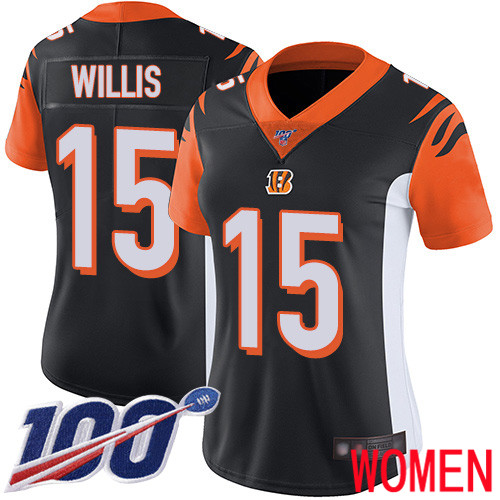 Cincinnati Bengals Limited Black Women Damion Willis Home Jersey NFL Footballl 15 100th Season Vapor Untouchable